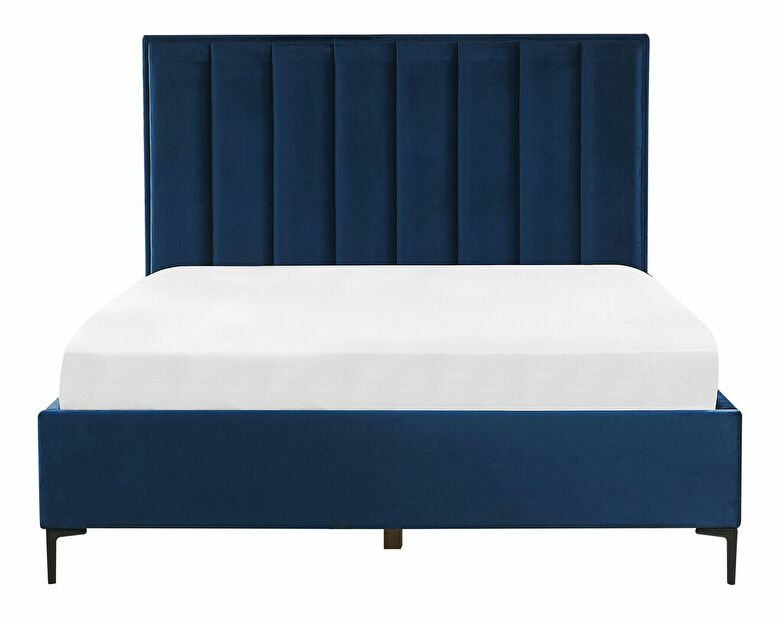 Manželská posteľ 140x200 cm Sanaza (námornícka modrá) (s úložným priestorom)