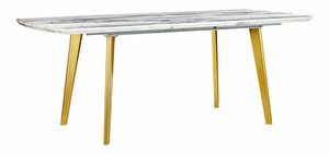 Jedálenský stôl MATTILDA (sivá + zlatá) (pre 6 až 8 osôb)