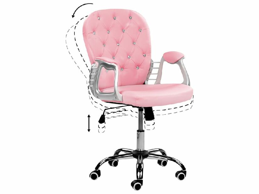 Kancelárska stolička Princie (ružová ekokoža)