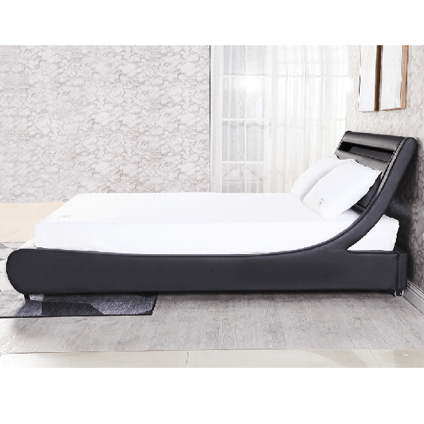 Manželská posteľ 160 cm Filina (čierna) (s roštom)