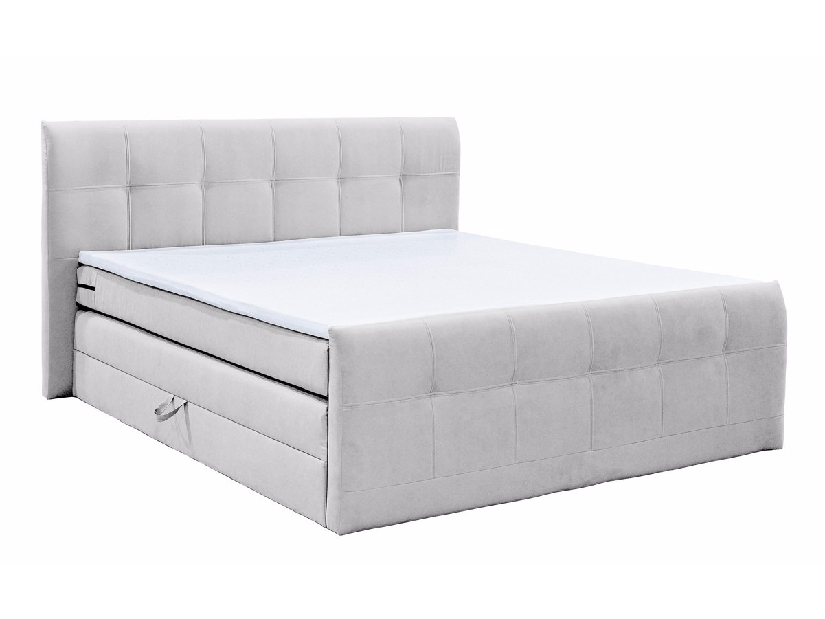 Manželská posteľ Boxspring 180 cm Milano biela (s matracmi)