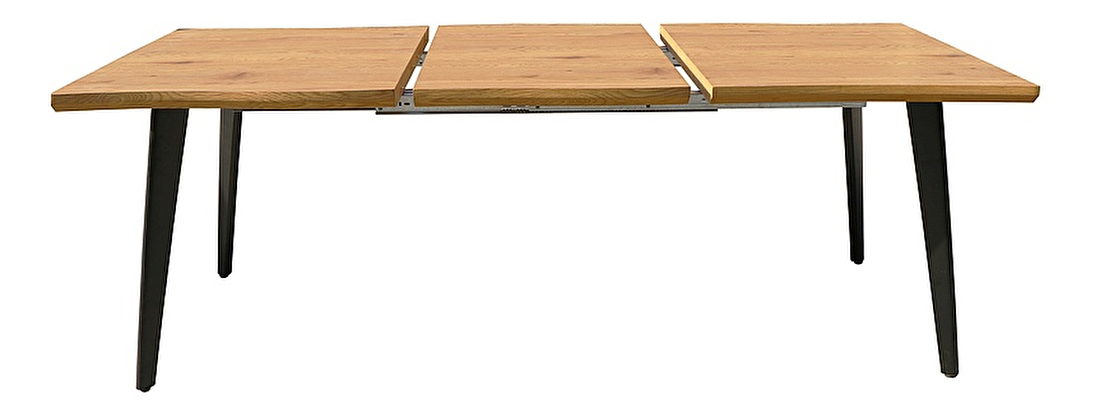 Rozkladací jedálenský stôl 120-180 cm Faustina (dub + čierna) (pre 4 až 8 osôb)