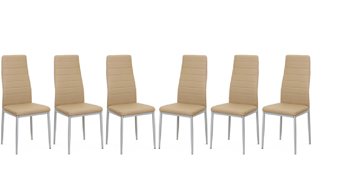 Set 6 ks. jedálenských stoličiek Collort nova (béžová ekokoža) *výpredaj