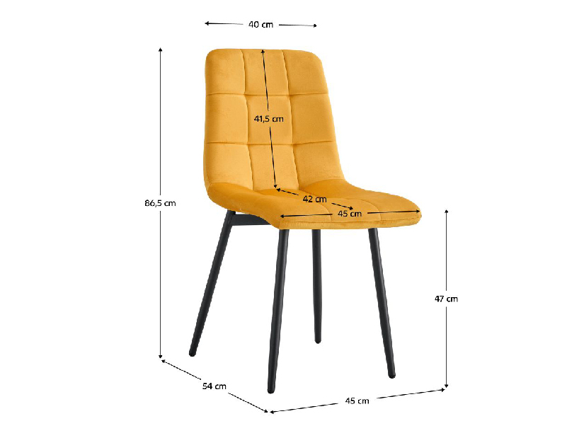 Jedálenská stolička Rameta Typ 3 J06-HLR-41 (žltá + čierna)