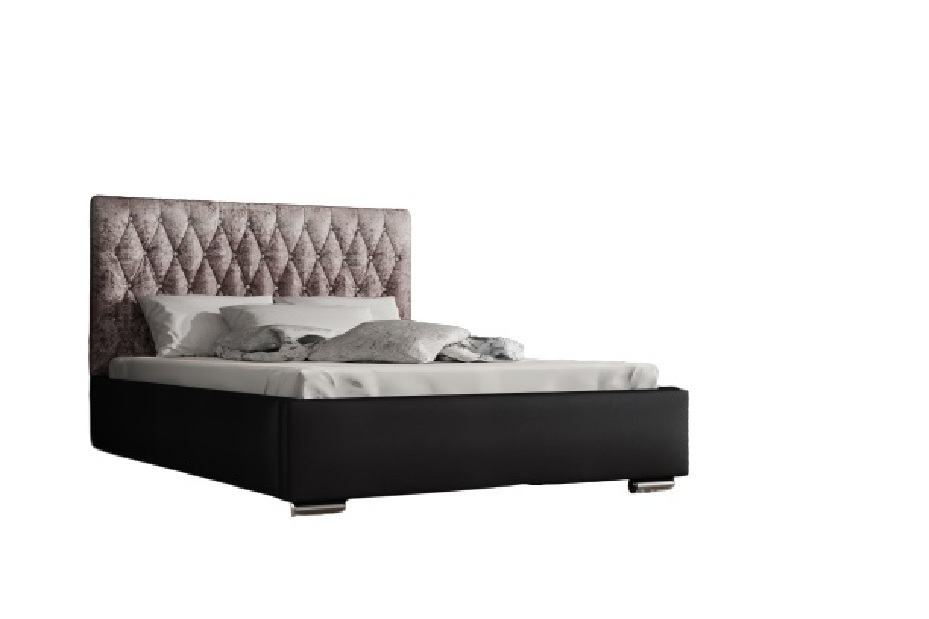 Jednolôžková posteľ 120 cm Seaford (hnedosivá + čierna) (s roštom)