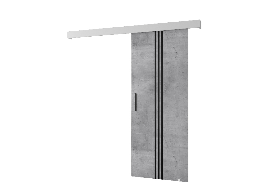 Posuvné dvere 90 cm Sharlene V (betón + biela matná + čierna)