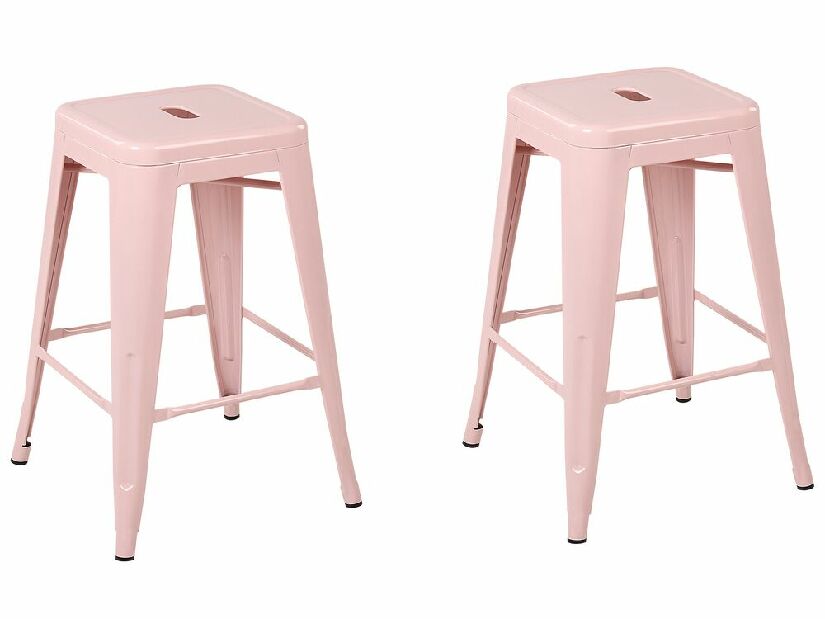 Set 2 ks barových stoličiek 60 cm Chloe (ružová)