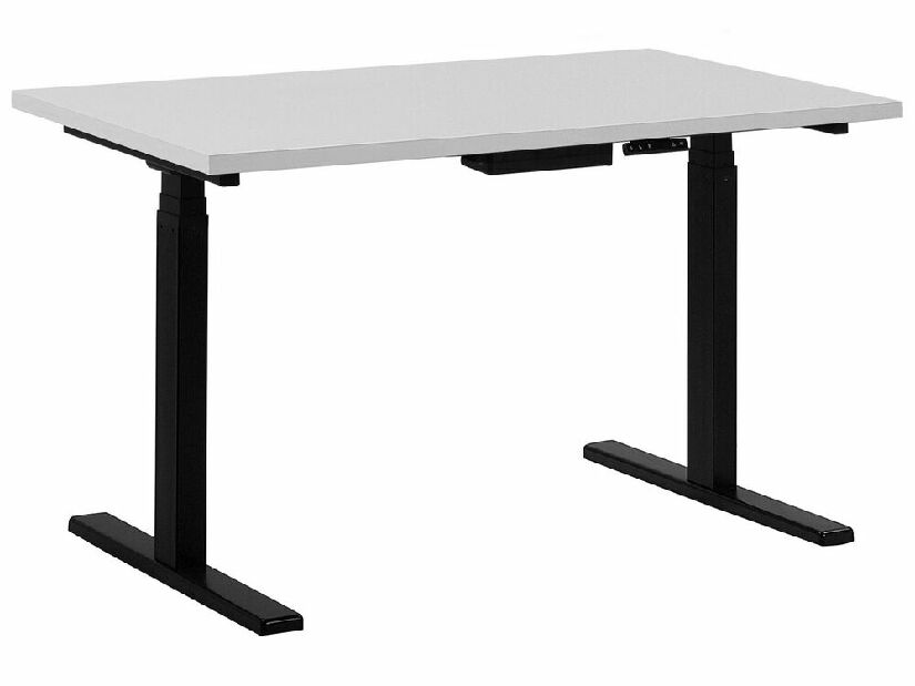 Písací stôl UPPER II (130 x 72 cm) (MDF) (biela + čierna) (el. nastaviteľný)