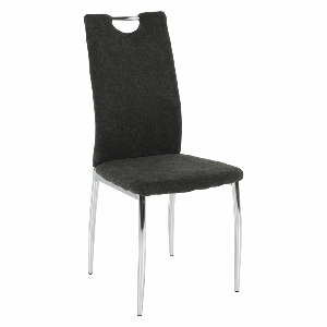 Jedálenská stolička Odile new (hnedosivá + chróm)