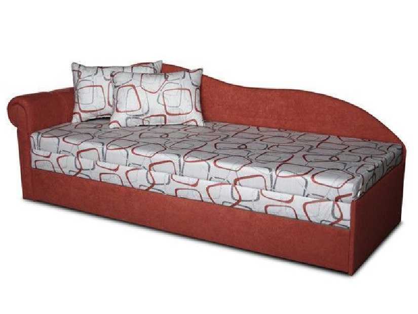 Jednolôžková posteľ (váľanda) 70 cm Lane II (Tehlová 41 + Dodo 1008) (L)