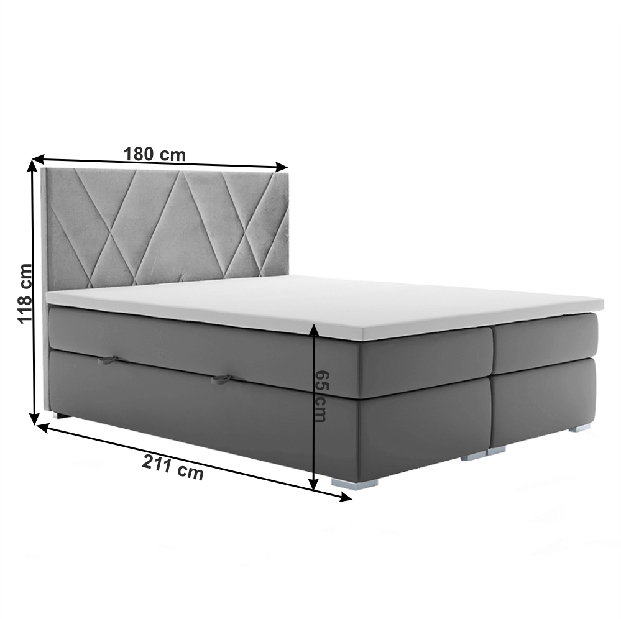 Manželská posteľ Boxspring 180 cm Orit (s matracmi)