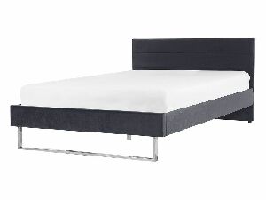Manželská posteľ 140 cm BELAE (s roštom) (sivá)