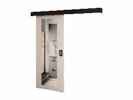 Posuvné dvere 90 cm Bethany II (biela matná + čierna matná)