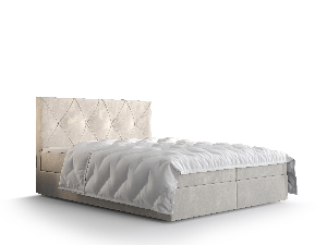 Manželská posteľ Boxspring 140 cm Athena (béžová) (s matracom a úložným priestorom)