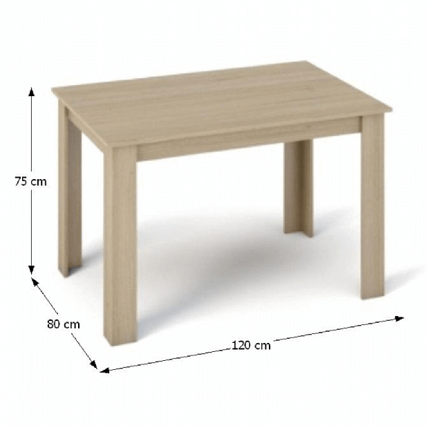 Jedálenský stôl Plat (obdĺžnik) (pre 4 osoby) (dub sonoma)