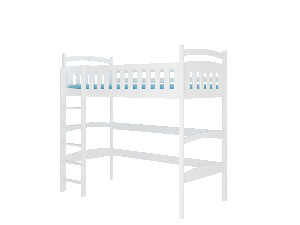 Poschodová detská posteľ 200x90 cm Milo (s roštom) (biela)