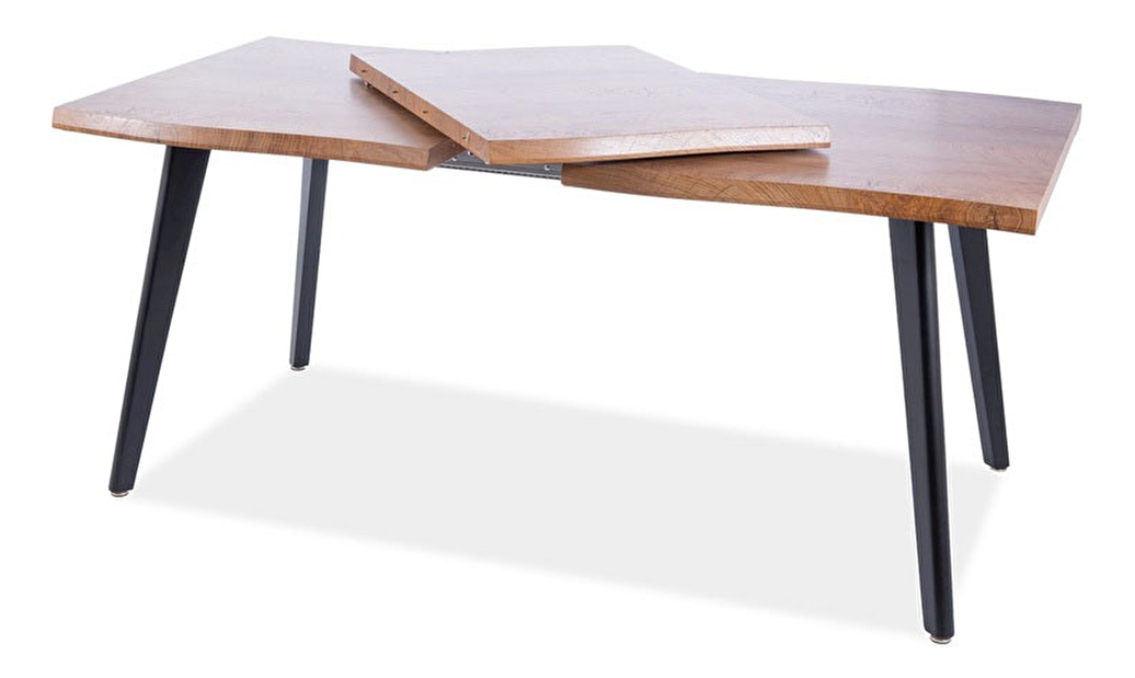 Rozkladací jedálenský stôl 120-180 cm Faustina (dub + čierna) (pre 4 až 8 osôb)