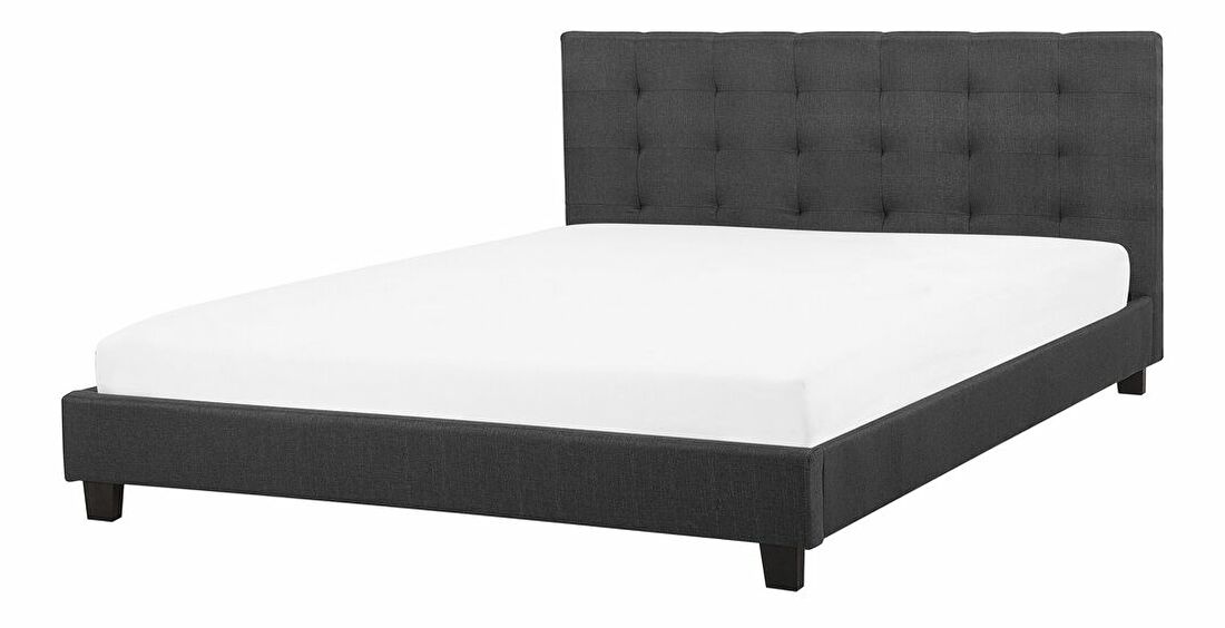 Manželská posteľ 180 cm ROLLA (s roštom) (tmavosivá)