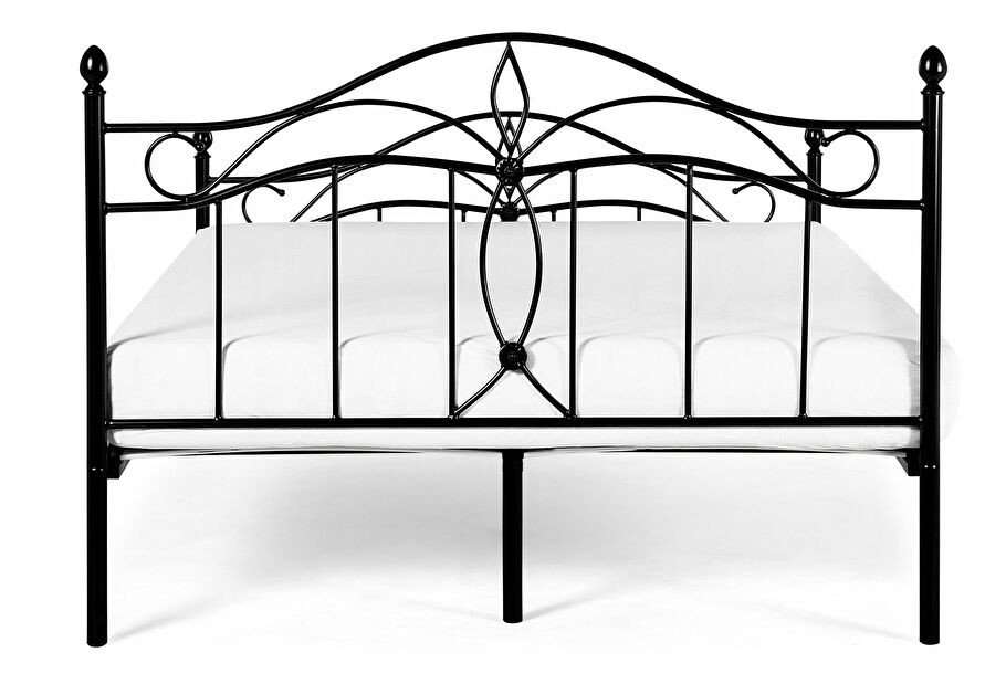 Manželská posteľ 160 cm ANTALIA (s roštom) (čierna)