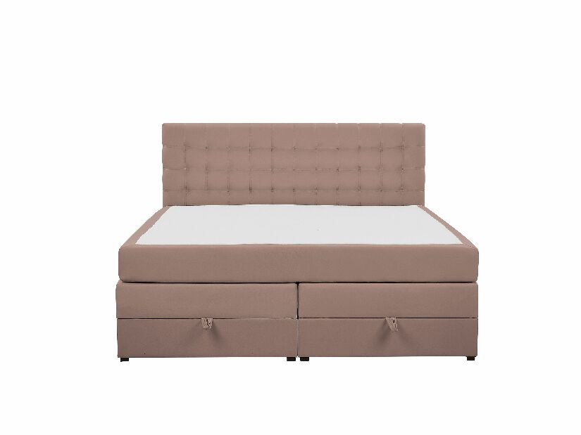 Kontinentálna posteľ 180 cm MAGNEZ (hnedá) (s matracom a úložným priestorom)