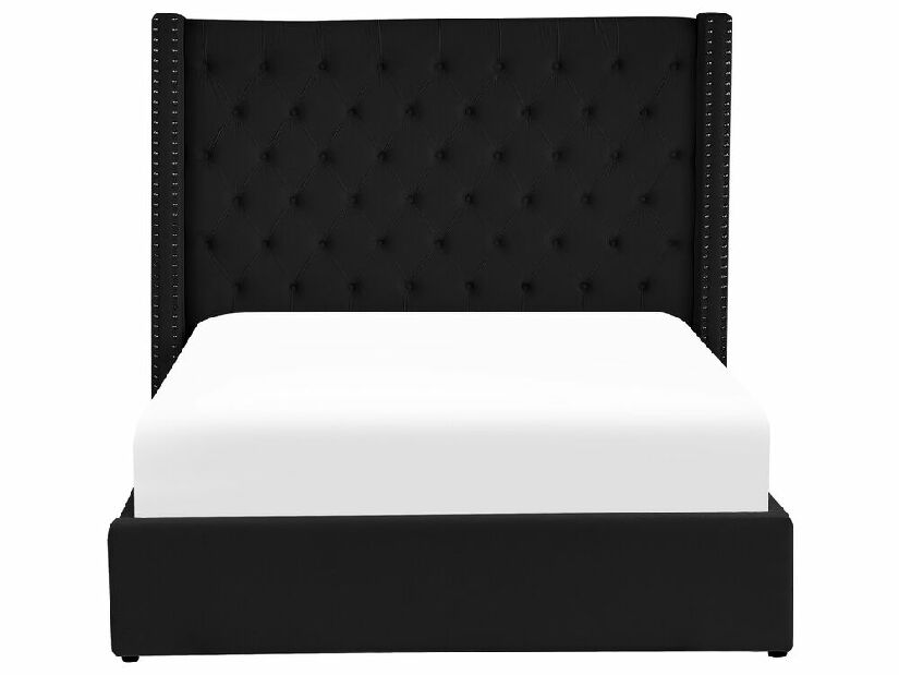 Manželská posteľ 140 cm Lubbka (čierna) (s roštom) (s úl. priestorom)