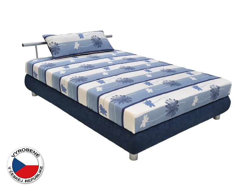 Manželská posteľ 140 cm Blanár Adriana (vzor Taurus 468-90 + modrá) (s roštom a matracom)