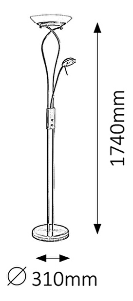 Stojanová lampa Gamma 4077 (saténová chrómová + biela) (stmievateľné)