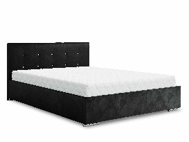 Manželská posteľ 180 cm Lonnie (čierna) (s roštom a úložným priestorom)