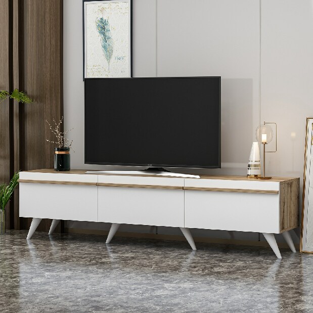 TV stolík/skrinka Valika (biela)