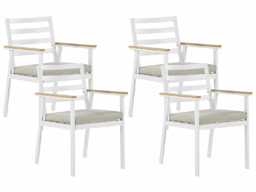 Set 4 ks záhradných stoličiek Cork (biela)