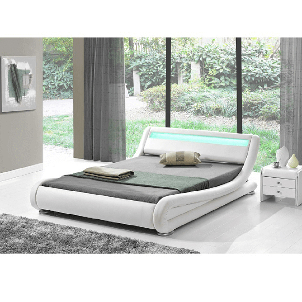 Manželská posteľ 160 cm Fanil (s roštom a LED) *výpredaj