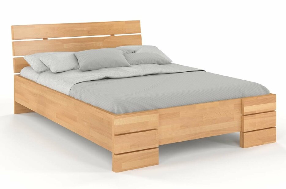 Manželská posteľ 180 cm Naturlig Lorenskog High BC (buk)