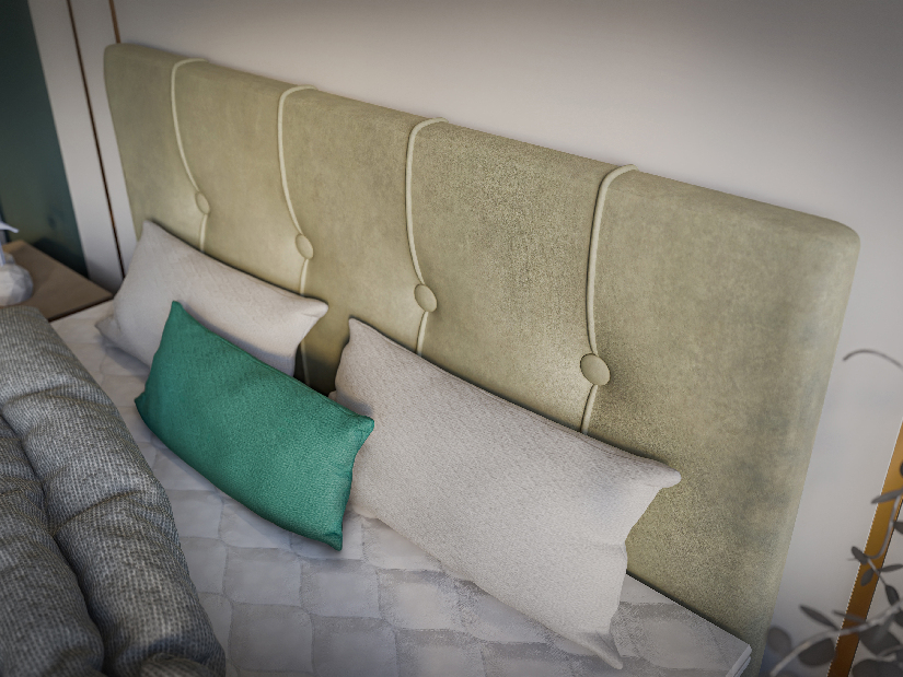 Kontinentálna posteľ 180 cm Roseann (svetlobéžová) (s matracom a úl. priestorom)