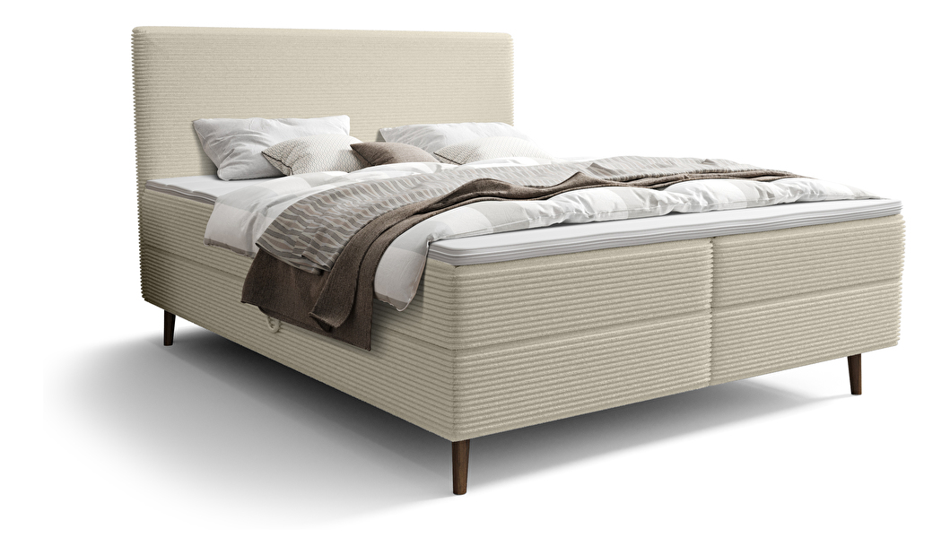 Manželská posteľ 180 cm Napoli Comfort (krémová) (s roštom, s úl. priestorom)