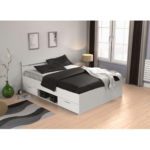 Manželská posteľ 160 cm Myriam (biela) (bez matraca a roštu)