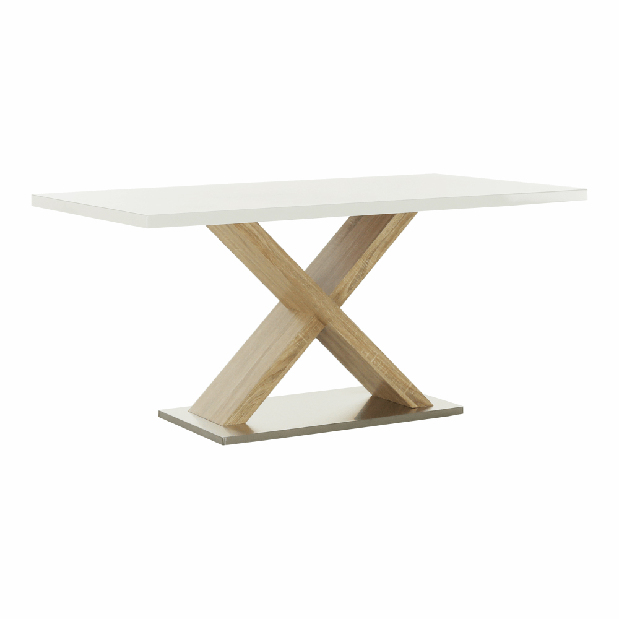 Jedálenský stôl 160 cm Farni (biela + dub sonoma) *výpredaj