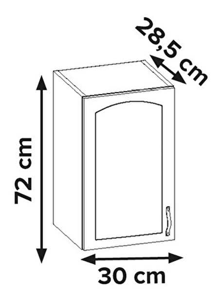 Dolná kuchynská skrinka Abram AL1/G30 (P) (buk + biela matná)