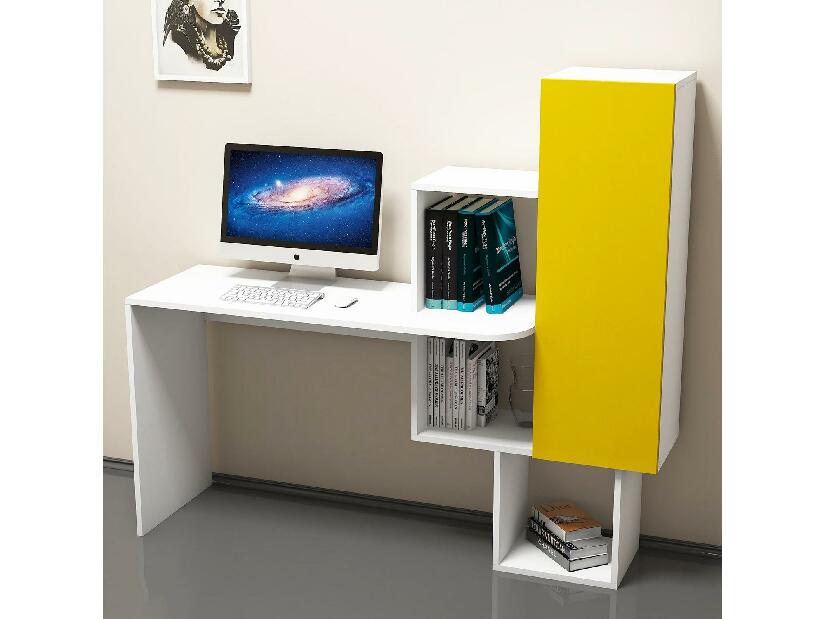 PC stolík Acai (biela + žltá)