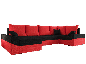 Rohová sedacia súprava Dusk Long (červená + čierna) (P)