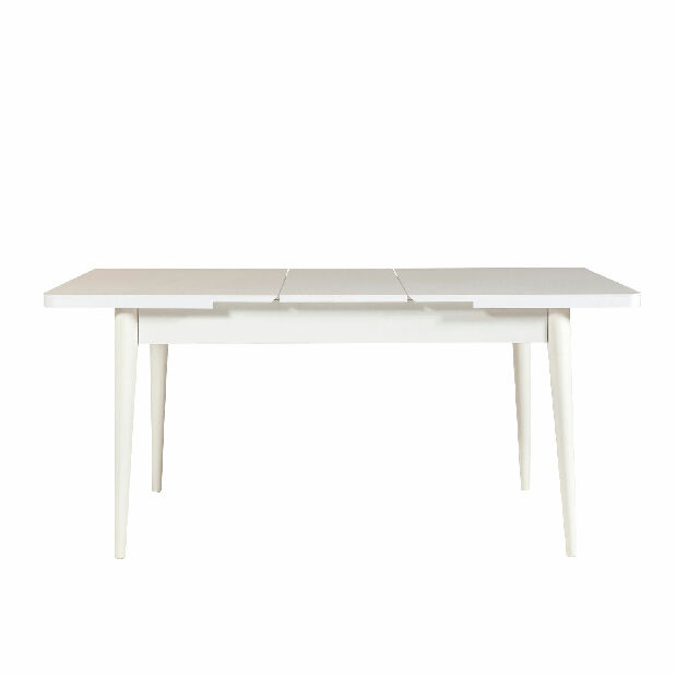 Rozkladací jedálenský stôl s 2 stoličkami a lavicou Vlasta (biela + tmavomodrá)