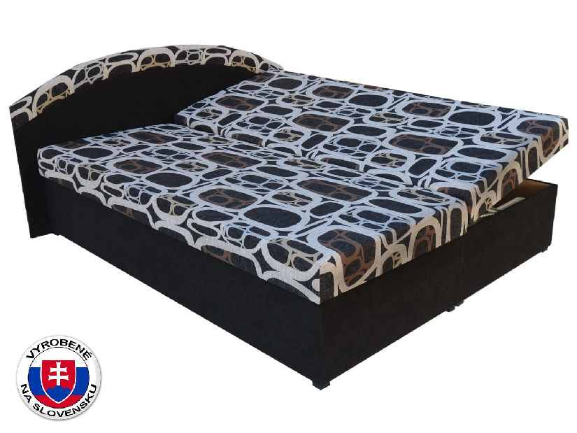 Manželská posteľ 160 cm Pandora (čierna) (s matracmi)