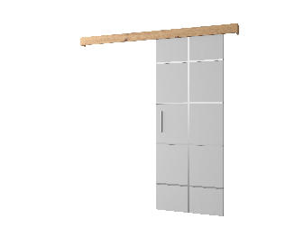 Posuvné dvere 90 cm Sharlene III (biela matná + dub artisan + strieborná)