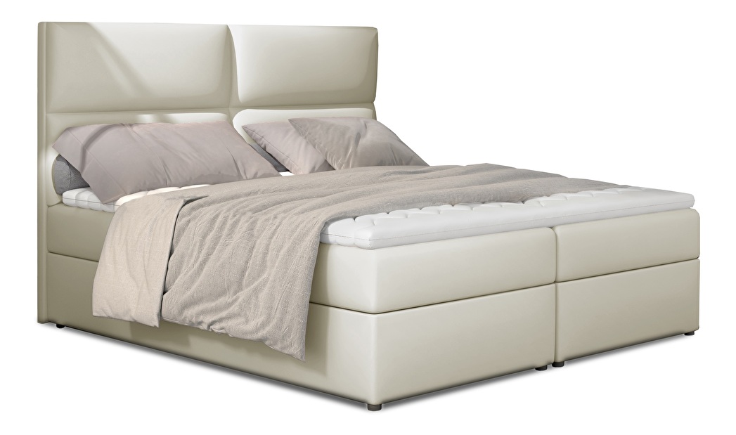 Kontinentálna posteľ 165 cm Alyce (svetlobéžová) (s matracmi)