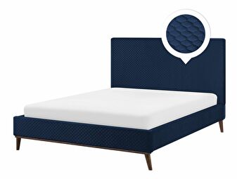 Manželská posteľ 160 cm BARON (s roštom) (modrá)