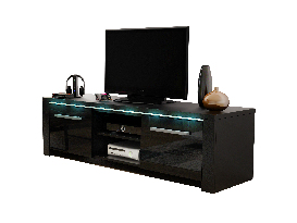 TV stolík/skrinka Marilee (čierna matná + čierny lesk)