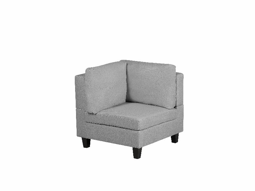 Modulárna sedačka v tvare U FELLE (polyester) (svetlosivá) (pre 3 ľudí) (s taburetkou)