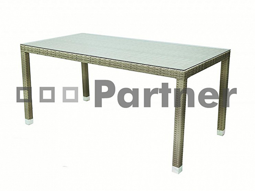 Záhradný stôl Napoli 160 (sivobéžová) (um. Ratan)