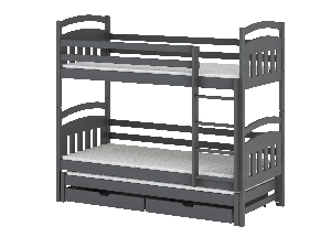 Detská posteľ 90 x 190 cm ANIE (s roštom a úl. priestorom) (grafit)