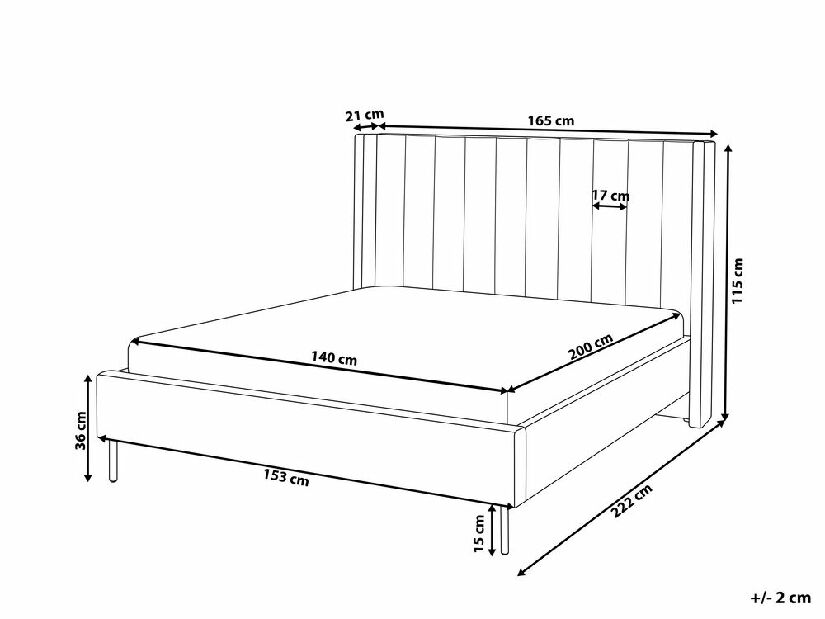 Manželská posteľ 140 cm Vue (sivobéžová) (s roštom)