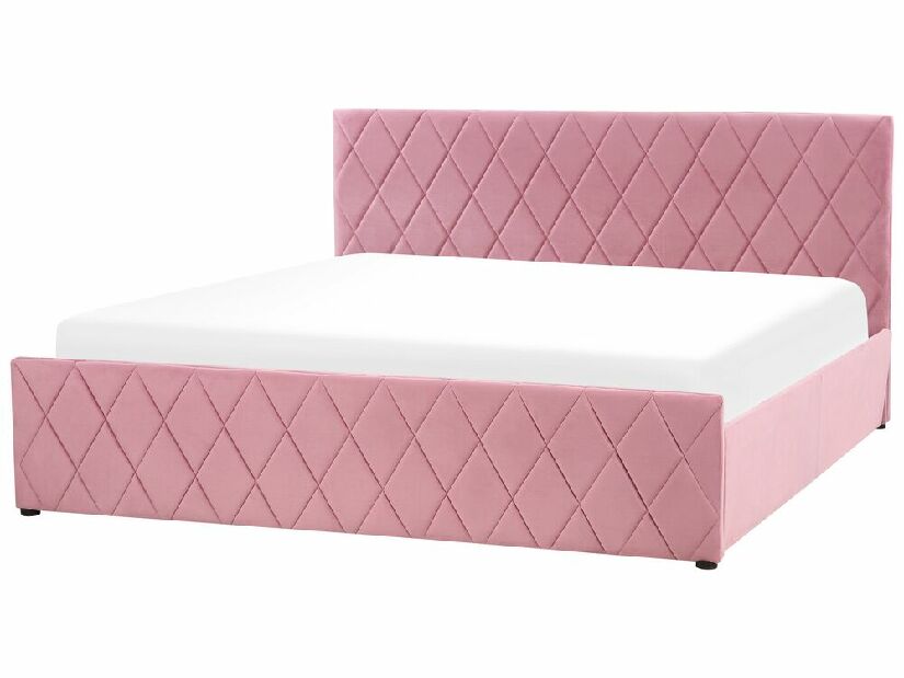 Manželská posteľ 180 cm Rhett (ružová) (s roštom a úložným priestorom)